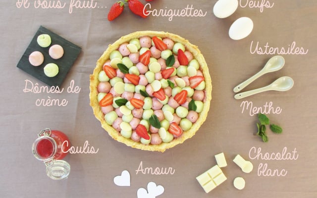 Tarte gourmande fraise & menthe