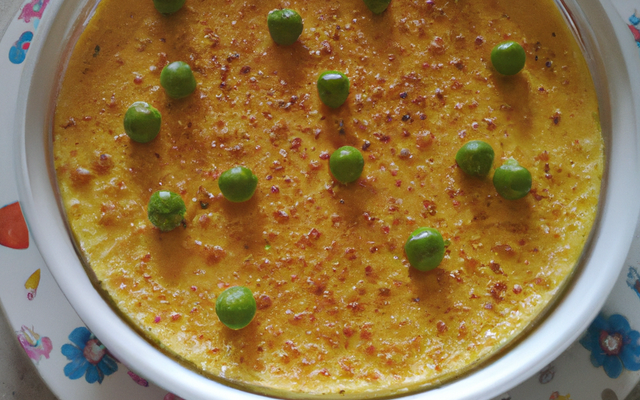 Flans de petits pois au gruyère