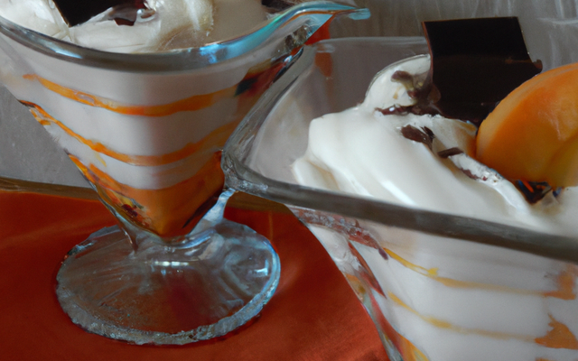 Crème glacée à l'abricot aux copeaux de chocolat