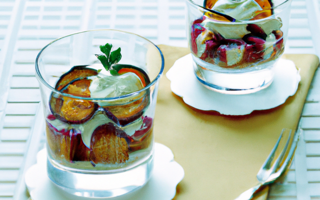 Verrines de rougets au mascarpone et aux aubergines