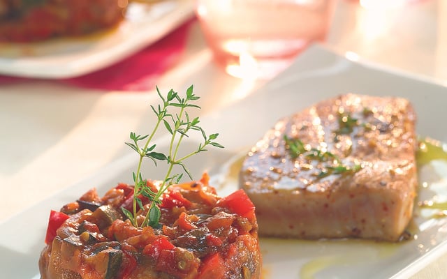 Ratatouille provençale et son mi-cuit de thon