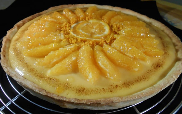 Tarte à l'orange et à la crème pâtissière