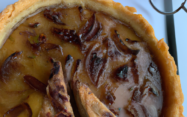 Quiche au foie gras et à la confiture d'oignons