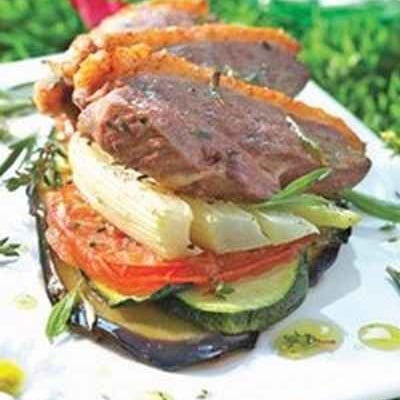Côtelettes de canard et légumes grillés aux senteurs de Provence