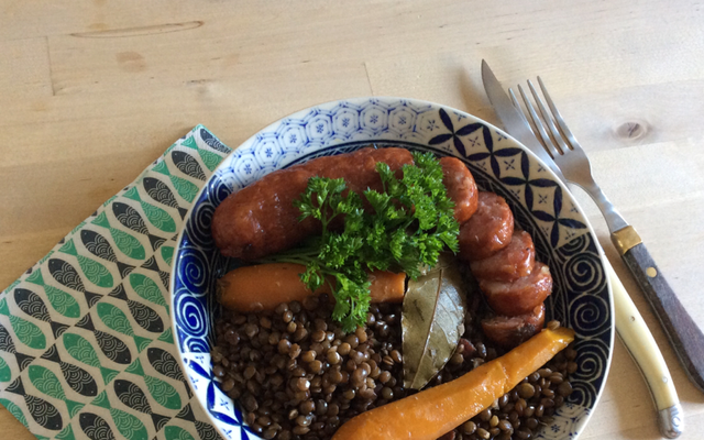 Saucisses aux lentilles