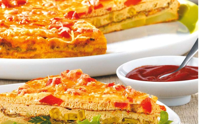 Gâteau d'omelette au ketchup