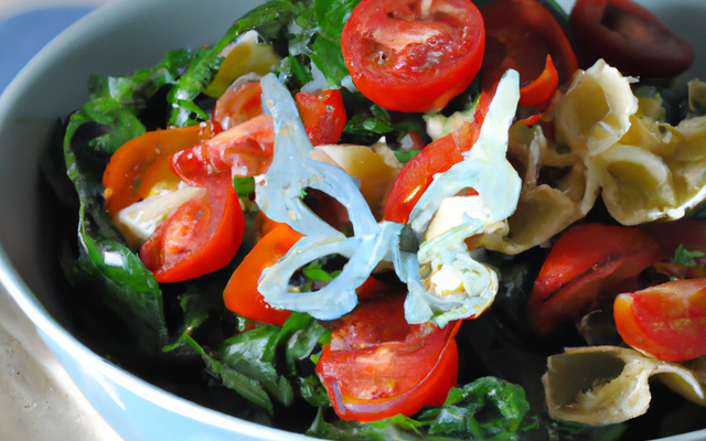 Salade de Farfalle aux tomates et aux épinards