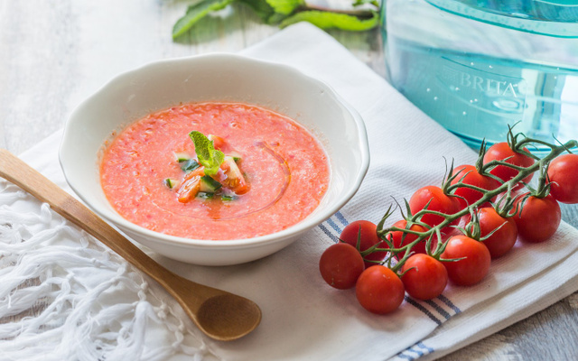 Gaspacho au basilic frais
