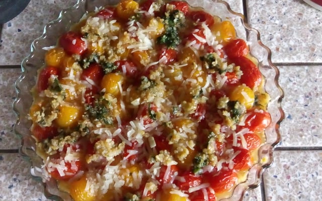 Tatin de tomates cerises chaudes