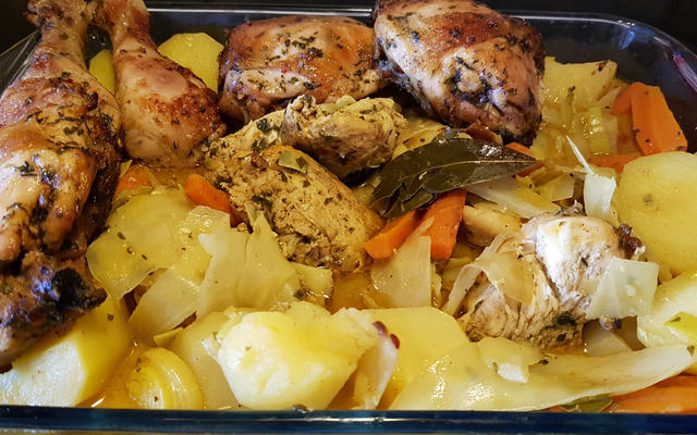 Poulet aux petits légumes vapeurs