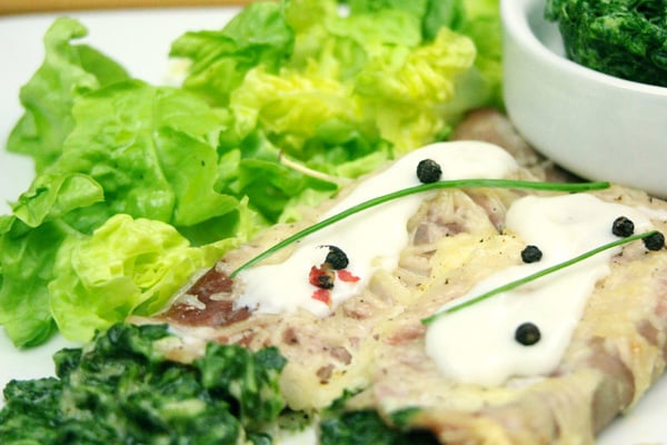 Gratin d'épinards au jambon