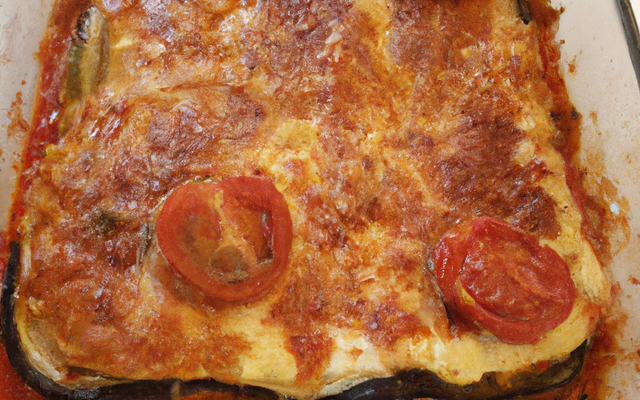 Lasagnes aux aubergines oignons et tomates