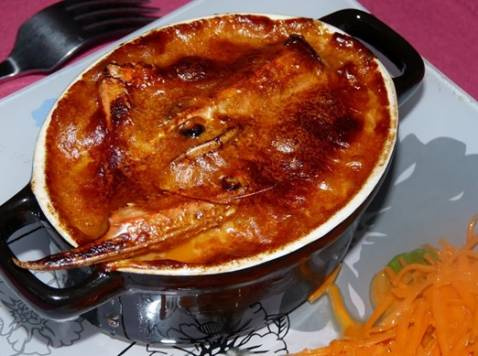 Nage de langoustines et crevettes