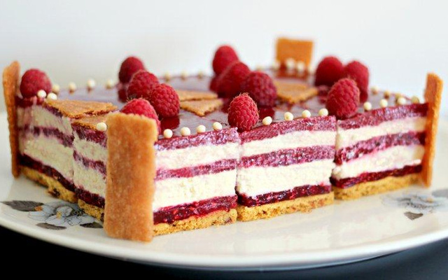 Entremets framboise - chocolat blanc