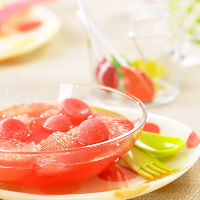 Soupe de pamplemousses de Floride aux fraises Tagada