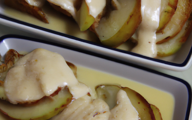 Croustillants de pommes et poires sur un sabayon au Calvados
