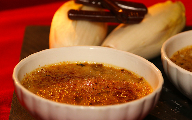 Crème brûlée d'endives au caramel