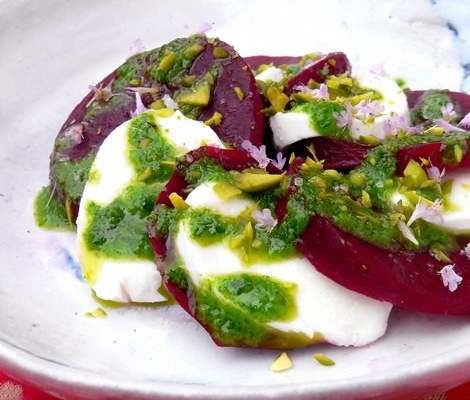 Betterave - Mozzarella, pesto de pistaches