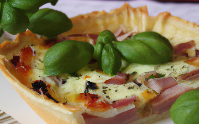 Quiche au jambon et basilic