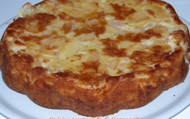 Gâteau pommes et mascarpone au citron vert combava ou combawa