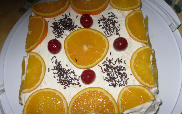 Gâteau trois couches à l'orange et au chocolat