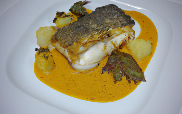Turbot rôti à la bière compotée de Soissons