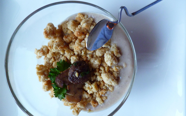 Velouté de châtaignes version crumble