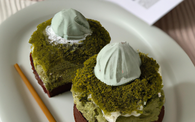 Île flottante chocolat et matcha