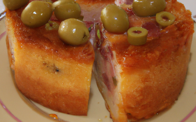Cake salé pour l'apéritif au jambon et aux olives