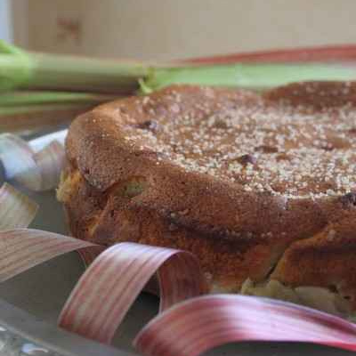Gâteau fondant rhubarbe et mascarpone