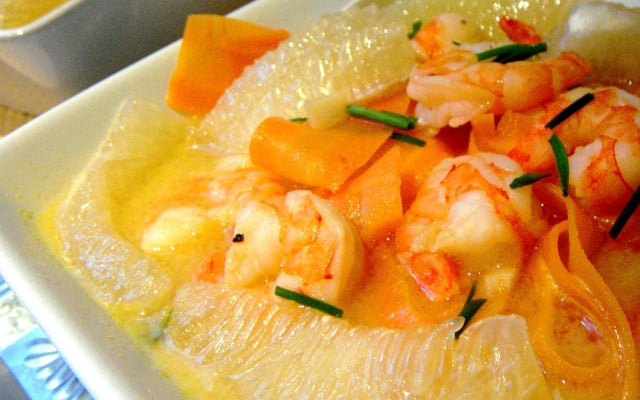 Nage de crevettes aux pamplemousses