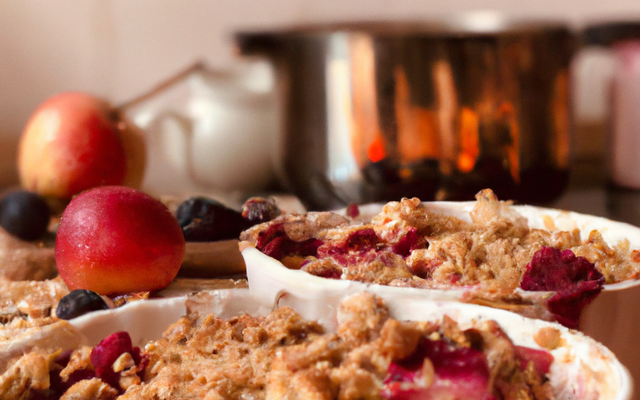 Crumble pommes framboises