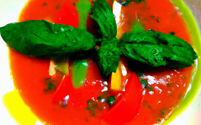 Gaspacho bicolore aux feuilles de basilic Cueillette & Cuisine