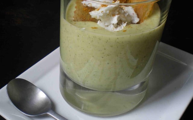 Velouté de courgettes au chèvre maison