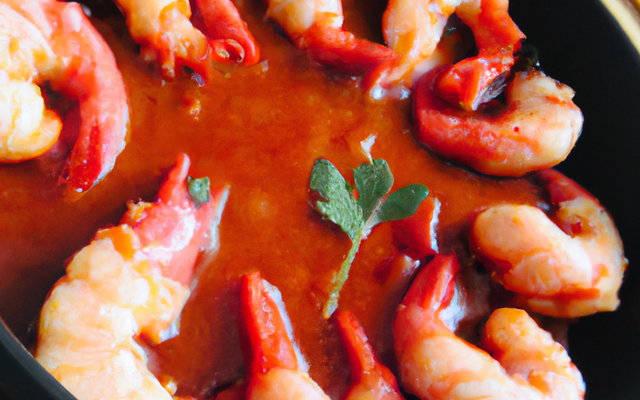 Crevettes sauce rouge
