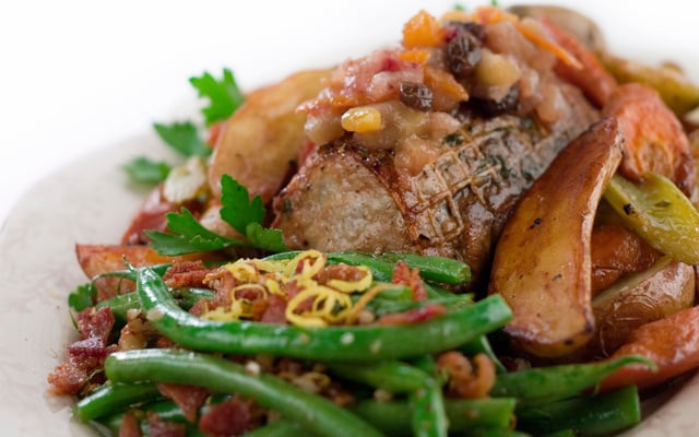 Rôti de porc aux lardons