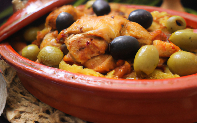 Tajine de poulet aux olives rapide