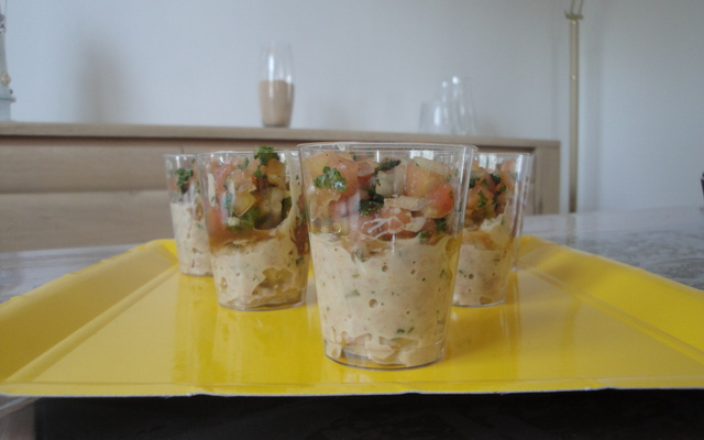 Verrine tartare de tomate au thon