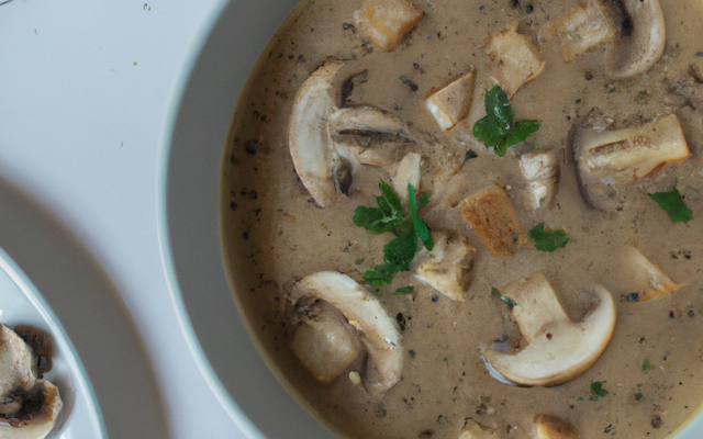 Soupe champignons moutardée