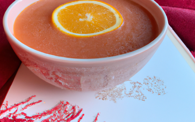 Soupe d'orange sanguine, granité thé