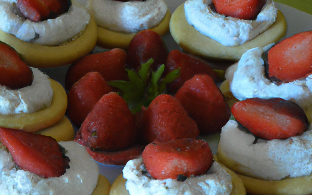 Sablés aux fraises, chantilly au chocolat blanc