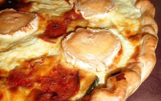 Quiche courgette, chèvre et chorizo