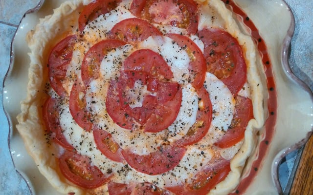 Tarte tomates mozzarella maison