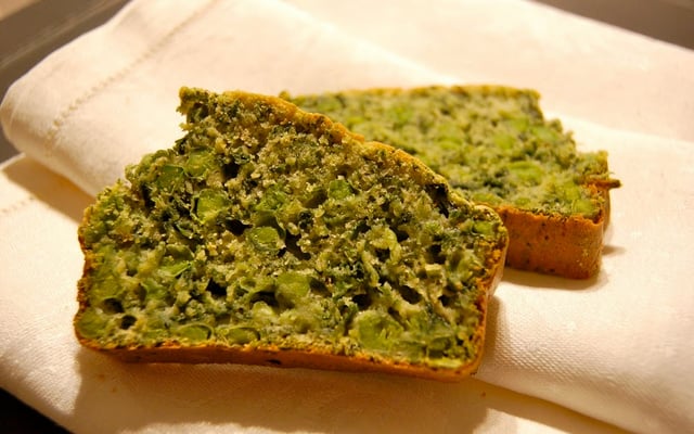 Cake petits pois épinards