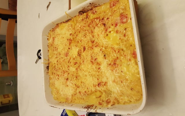 Gratin de courge spaghetti et tomates cerise