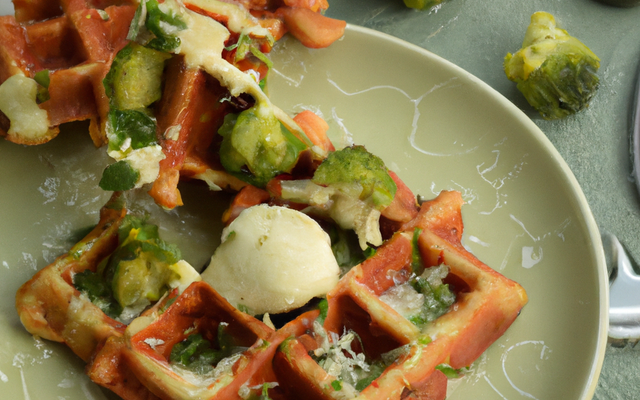 Brocolis et mozarella en gaufres