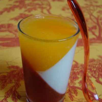 Verrine orange sanguine, bulgare fève Tonka, et mandarine