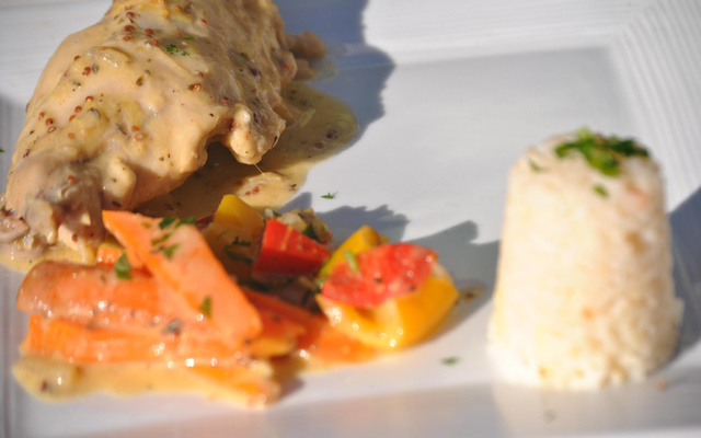 Gibelotte de lapin aux deux moutardes