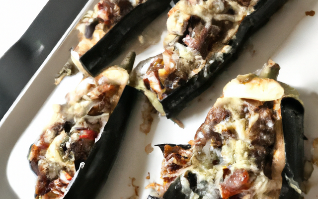 Barquettes d 'aubergines farcies