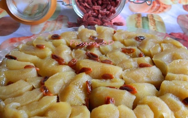 Tarte tatin pommes et baies de goji